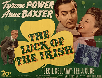 The Luck of the Irish: Traveling in Ireland, New York reporter Stephen "Fitz" Fitzgerald (Tyrone Power) befriends a leprechaun named Horace (Cecil Kellaway) by refusing to take his pot of gold. Back home, Fitz takes a job for D.C. Augur (Lee J. Cobb), a publisher with political ambitions and the father of his fiancée (Jayne Meadows). Soon, Horace reappears in Fitz's life, in the guise of a valet, to push him toward a romance with Irish girl Nora (Anne Baxter) and a job that doesn't compromise his principles.